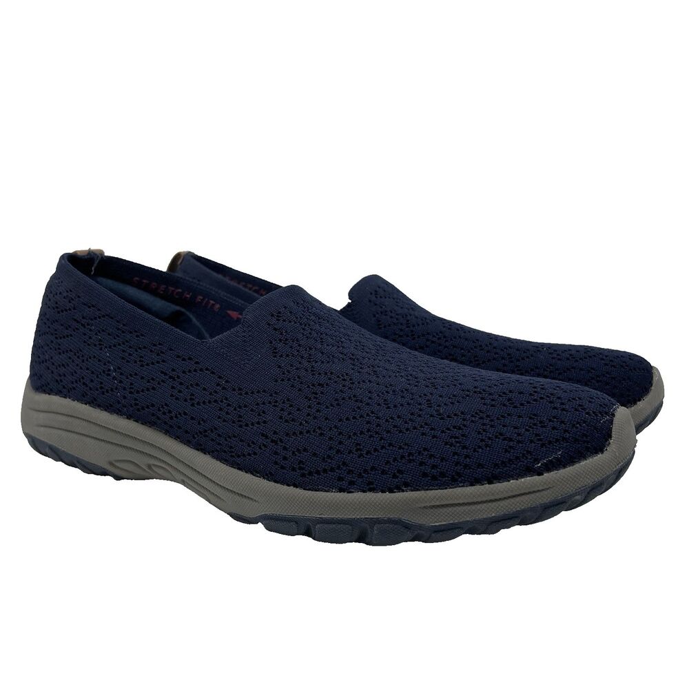 Skechers Women's Reggae Fest 2.0 Mellow Drama Shoes Navy Slip On Loafers 9.5